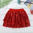 thumbnail image 6 of renvena Kids Girls Shiny Sequined Elastic Waistband Tutu Skirt Latin Jazz Dancewear 2-14 Red 8-10, 6 of 7