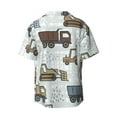 thumbnail image 6 of Lsque Tractor and Dumper print Men's Cuban Collar Short Sleeve Shirt Summer Beachwear Casual Button Down Fashionable Vacation Leisure Shirt-Small, 6 of 7