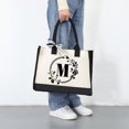 thumbnail image 3 of Fashion Canvas Handbag for Women Letter Flowers Printed Hit Color Portable, 3 of 6