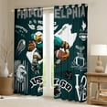 thumbnail image 2 of Erosebridal Eagle Bird Football Theme Curtains Pack of 2 (42x63),Sports City Philadelphia Game Black Out Curtains,Boys Classic Football Curtains for Living Room,Ultra Soft Bedroom Decor, 2 of 7