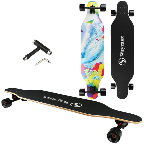 Longboard Skateboard Complete 41 Inch Longboard for Hybrid, Freestyle, Carving, Cruising and