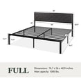 thumbnail image 3 of Amolife Full Size Platform Bed Frame with Upholstered Headboard, Dark Grey, 3 of 8