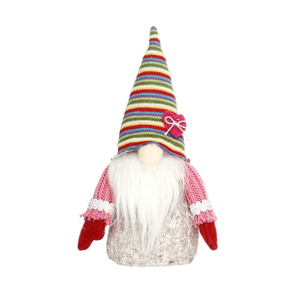 Fiudx Colgante Navideño de Rodolfo de Ratán, Decoración de Duende de La Suerte, Adorno de Gnomo Artesanal, Decoración para El Árbol de Navidad, Decoración para Habitación, Tamaño 20 X 11 X 7 Cm