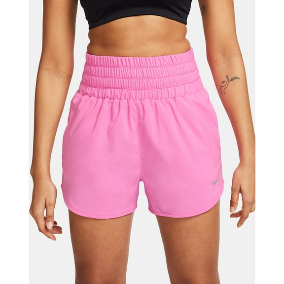 Nike One Shorts Women's M Pink Dri-FIT 3" Brief-Lined Ultra High-Waisted SRT405