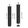 thumbnail image 2 of Uxcell 1 Paquete Piernas de Soporte para Marco de Cama de Altura Ajustable (250mm-285mm/9.8"-11.2"), Negro, 2 of 5