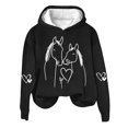 thumbnail image 5 of Hilzaten Womens Long Sleeve Tops Hooded Casual Pullover Loosse Print Sweatshirt for Women, 5 of 5