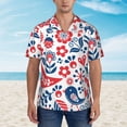 thumbnail image 4 of Kll Men'S Hawaiian Shirt Short Sleeve Button Down Beach Shirts-Birds Flowers, 4 of 8