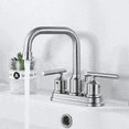 thumbnail image 4 of WOWOW 2 Handle Bathroom Faucet 4 Inch Centerset Bathroom Sink Faucets with Lift Rod Drain, 4 of 8