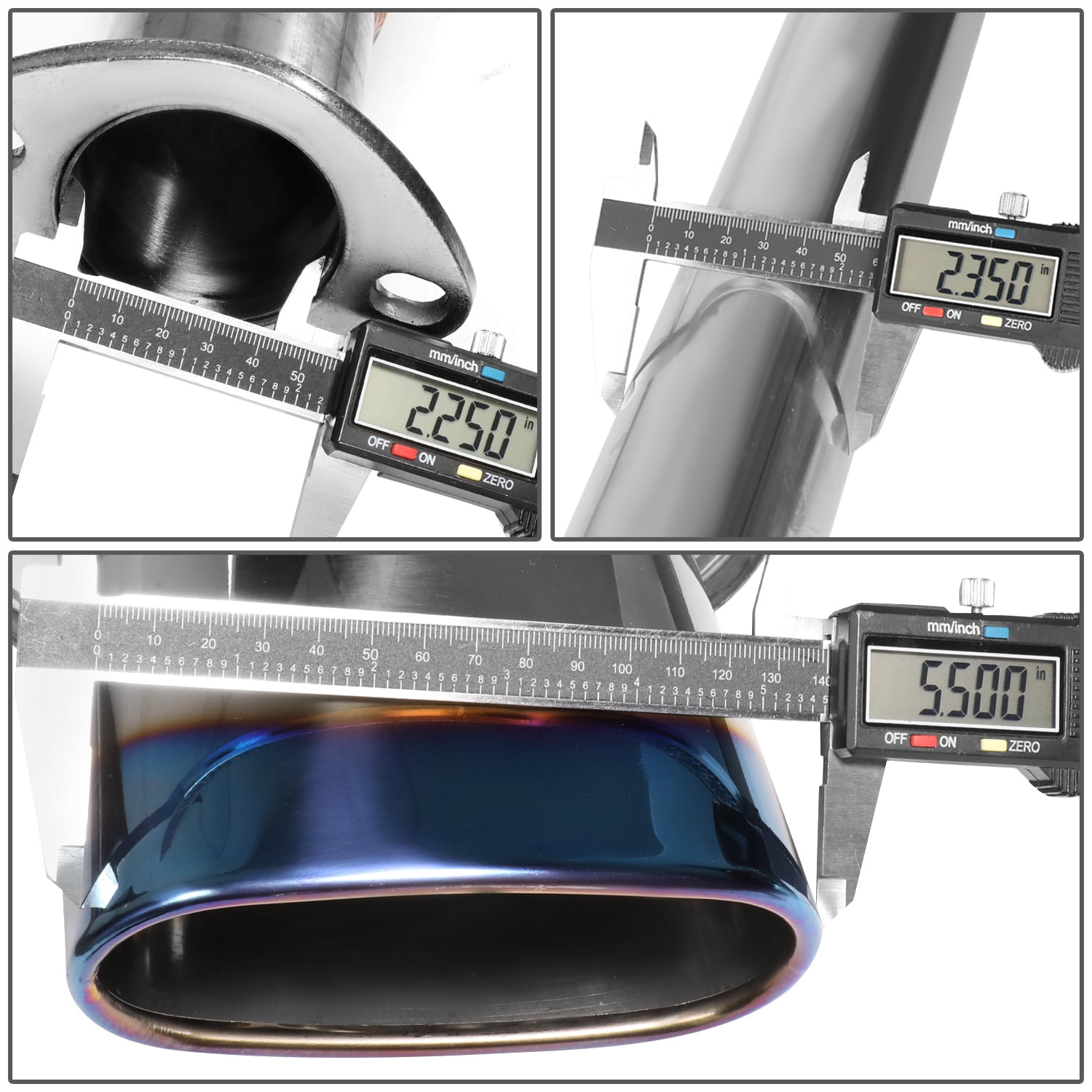 DNA Motoring CBE-NA02L4-OV-BT Nissan Altima Catback Exhaust System 5.75" X 3" Oval Burn Tip Muffler - L31 2.5L QR25DE