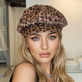 thumbnail image 7 of Newsboy Caps Women Leopard Zebra Print Beret Hat French Style Beanie Caps Retro Hip Hop Casual Painter Cap Warm Painter Hat for Autumn Winter Spring, 7 of 7