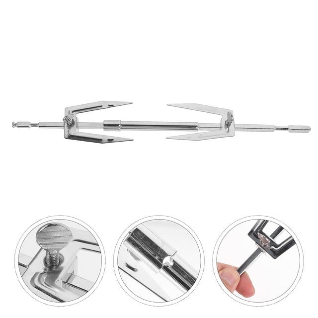 Fourchette en Acier Inoxydable pour Barbecue, Friteuse à Air Chaud avec Support Stable et Design Pliable Blanc 18.5 Pouces
