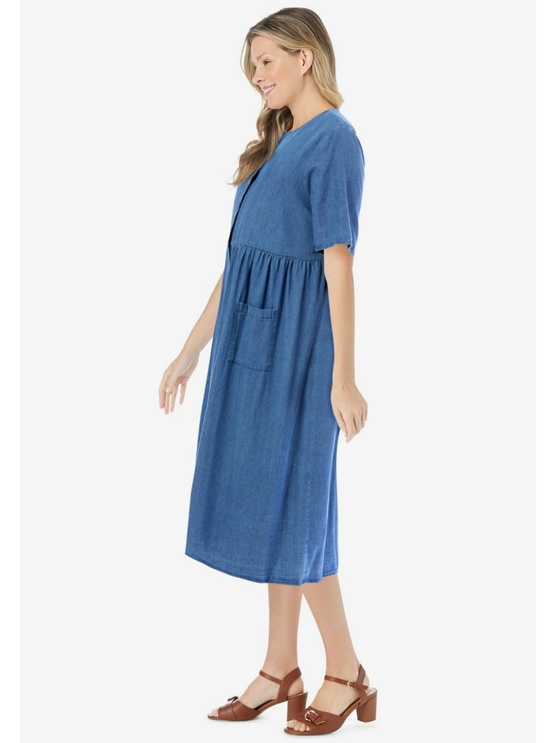 petite denim dress for women SHEIN PETITE Petite Women'S Solid Color Denim Dress With Waist Belt Denim  Shirt Dress Blue Jean Dress Women Blue Wash Denim Dress Long Sleeve Denim  Dress Denim Dress Women Baby Blue Women's