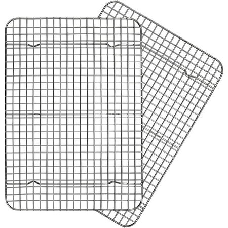 

Cooling Rack Set of 2 Stainless Steel 15.4 x 11.4 Baking Rack for Oven Cooking Roasting Grilling Broiling Grid Wire Rack for Bacon Pizza Chicken BBQ Meat Dishwasher Safe