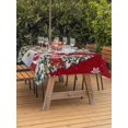thumbnail image 2 of Outdoor Tablecloth with Umbrella Hole and Zipper, Red Snowman Rectangle Table Cloth 60x120 Inch Waterproof Tablecloth, Christmas Tree Snowflake Winter Holiday Picnic Table Cover for Patio Camping, 2 of 7
