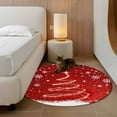 thumbnail image 2 of Round Rugs 3.3 Ft, Red Christmas Non Slip Area Rugs for Kitchen Bedroom Entryway, Snowflake Xmas Tree Ball Winter Modern Abstract Art Washable Carpet Runner Rug Floor Mats for Bedroom Home Decor, 2 of 9