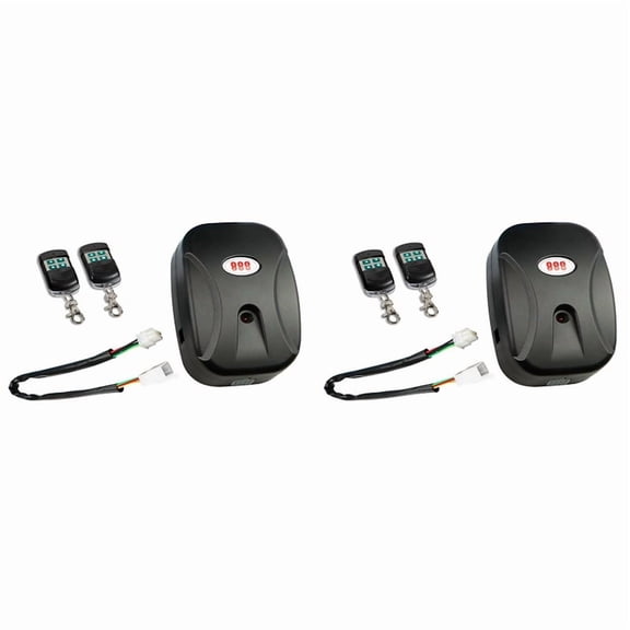 2X Universal Garage Door Wireless Remote Controls Chain Type External Electric Roller Shutter Door Controller 433Mhz,2 x controller 4 x remote control 2 x cable