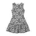 thumbnail image 5 of Cocktail Dresses for Women Crew Neck Casual Sleeveless Printed Tunic Pleated Semi Formal Floral Mini Dress for Spring Summer Black S-2XL, 5 of 5