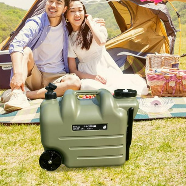 Botella de Agua para Acampar, Contenedor de Agua, Hervidor de Viaje, Cubo Ligero para Exteriores, Dispensador de Bebidas para Coche, Picnic, Senderism Verde
