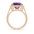 thumbnail image 2 of ANGARA Natural 4.75 Ct. Amethyst with Diamond Halo Ring in 14K Rose Gold for Women (Ring Size: 6.5), 2 of 11