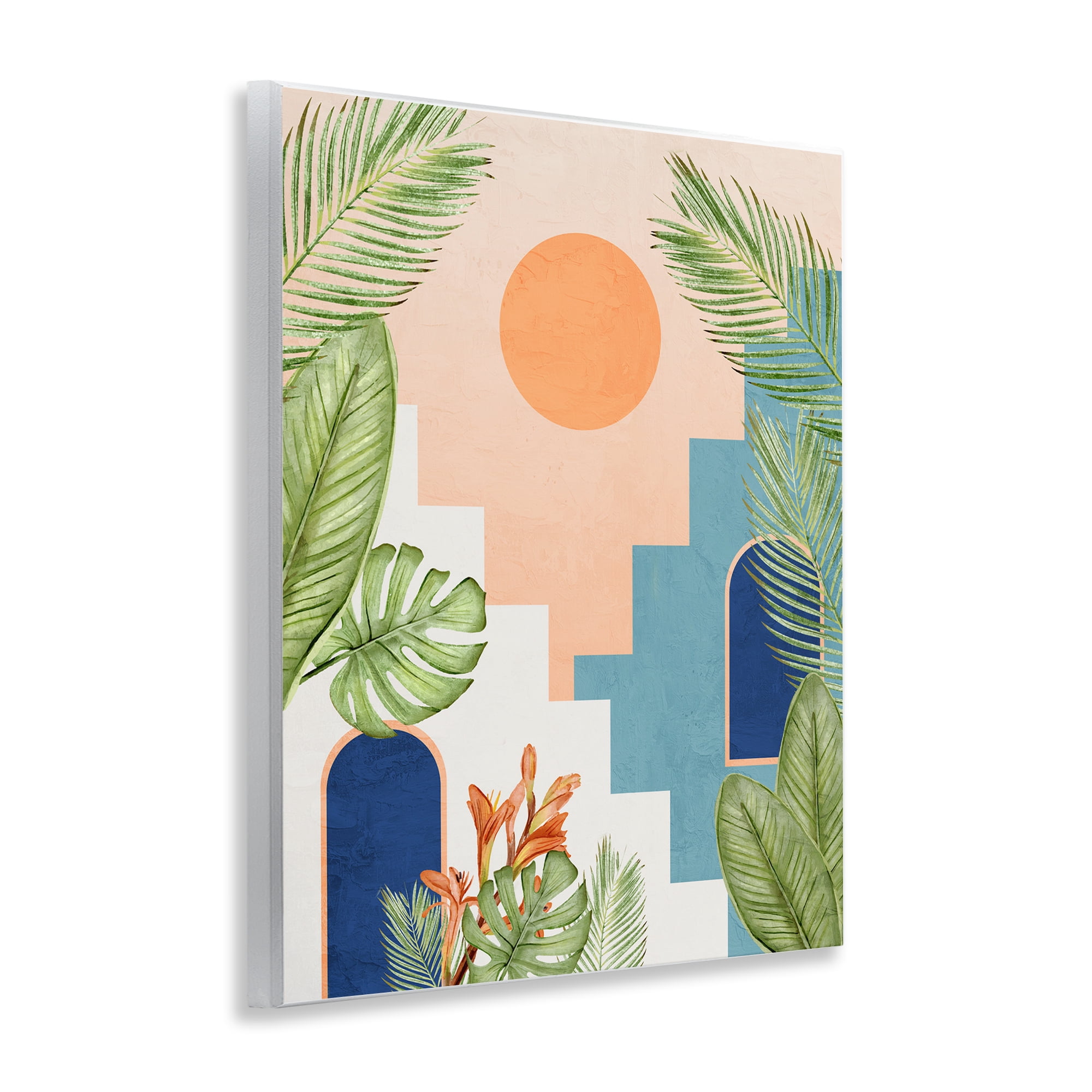Stupell Industries Desert City with Palms Scenery Painting Unframed Art Print Wall Art, 11 x 14