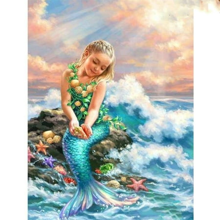 

Livesture Mermaid square drill round drill 40X50 Round diamond
