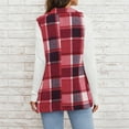 thumbnail image 6 of Nmnitkp Women's Plaid Vest Coat Casual Button Front Sleeveless Blazer Jacket Outerwear Red,S, 6 of 6