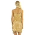 thumbnail image 3 of ZDHoor Women's Adjustable Strap Gradient Sequin Fringe 1920s Flapper Inspired Dance Party Dress Gold One_Size, 3 of 7