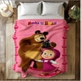 thumbnail image 3 of Masha and Bear Blanket Cute Cartoon Print Soft Flannel Blanket,throw Blanket,A Warm Nap BlanketSuitable for Use in Offices, Sofas, and Travel Settings,etcA Gift Suitable for Fans,friends and Children, 3 of 8