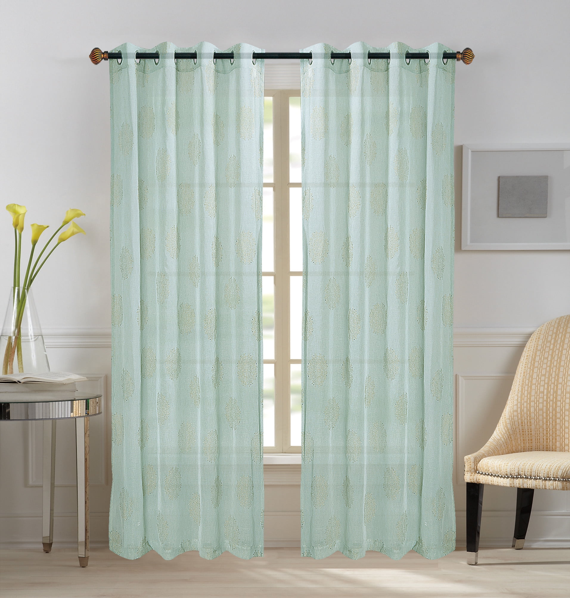 ALL FOR YOU 1 Piece Luna Sheer Panel Cafe Curtain Kitchen ...