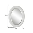 thumbnail image 5 of 29 Inch Wood Wall Mirror, Beaded Oval Shape, White, Saltoro Sherpi, 5 of 5