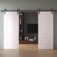 thumbnail image 2 of Double Barn Door 64 x 84 inches | SELECT 2779 White | 13FT Rail Track Set | Solid Panel Interior Doors, 2 of 5