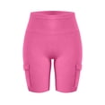 thumbnail image 7 of Shorts for Women Soild Color Fashion Casual Athletic Shorts Lightweight Elastic Waist Slim Fits Summer Shorts with Pocket, 7 of 7