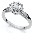 thumbnail image 4 of Pompeii 1Ct Crown Setting Diamond Engagement Ring 14k Gold or Platinum Lab Grown, 4 of 6
