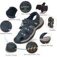 thumbnail image 3 of Rumpra Men’s Closed Toe Sport Sandals, Lightweight Leather Hiking & Outdoor Water Shoes, 3 of 10