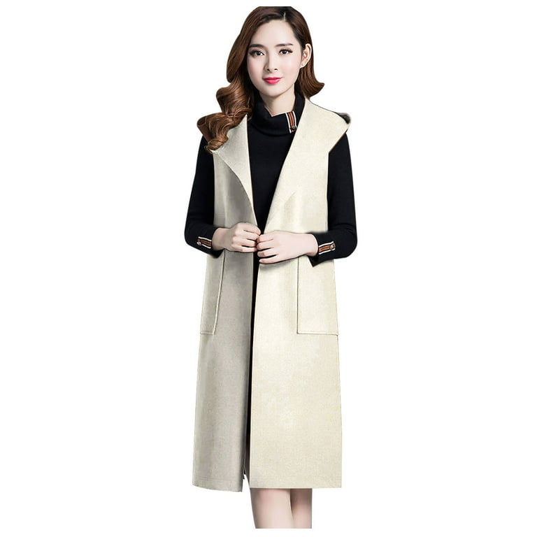 TKing Fashion Women Work Solid Vintage Winter Office Sleeveless