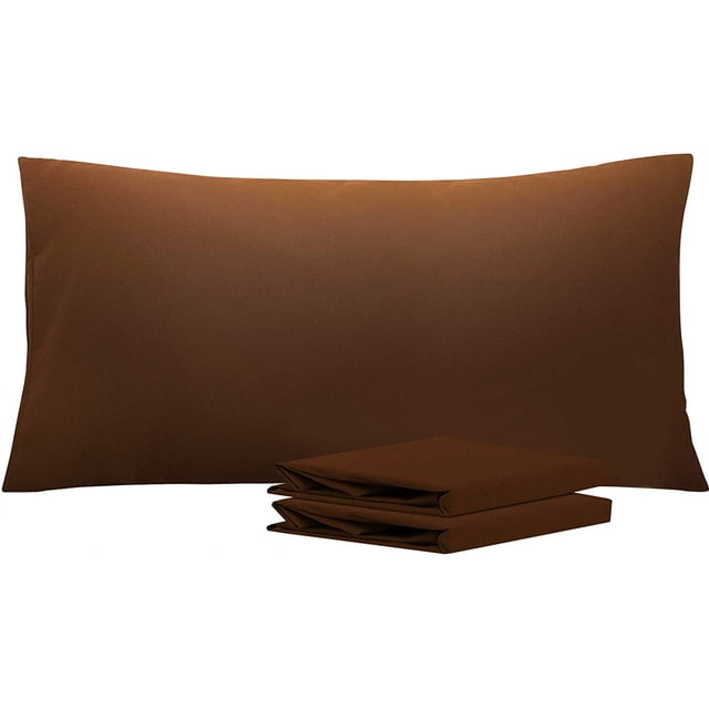 NTBAY Juego de 2 fundas de almohada estándar, 100% microfibra cepillada de 1800 hilos, súper suaves y acogedoras, resistentes a las arrugas, la decoloración y las manchas con cierre de sobre, fundas d