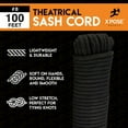 thumbnail image 6 of Sash Cord - Cotton and Nylon Rope - 1/4 Inch x 100 Ft Rope - Black Cotton Rope with Nylon Core - Window Sash Rope, Clothesline Rope, Low Stretch Cordage - Synthetic Line with Cotton Cord Cover 6 Pack, 6 of 7
