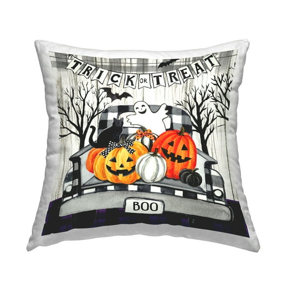 Stupell Industries Halloween Filled Truck Decorative Printed Throw Pillow Design by Elena Vladykina.