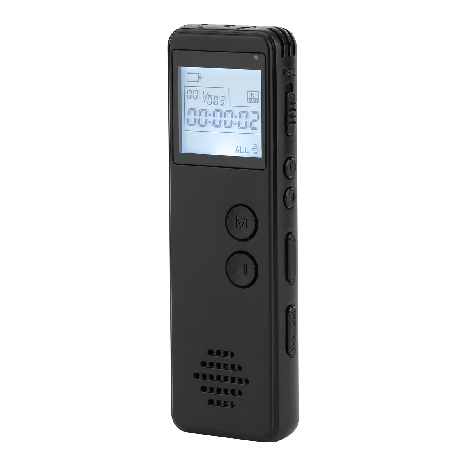 for Meetings College Interviews with MP3/USB/Wiriting/Metal Body QZTELECTRONIC Digital Voice Activated Recorder for Lectures Voice Recorder 16GB-Black