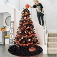 thumbnail image 4 of Falda de árbol de Navidad FUHSY con lentejuelas de terciopelo negro de 46 pulgadas, 4 of 7