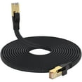 10 ft Cat 7 Network Cable, Flat, NylonBraided, HeavyDuty, HighSpeed