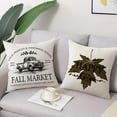 thumbnail image 2 of Fall Throw Pillow Covers 18x18 Inch Set of 4 Maple Leaves Pumpkin Truck Pumpkin Patch Farmhouse Decorative Thanksgiving Home Autumn Cushion Covers for Couch, 2 of 6