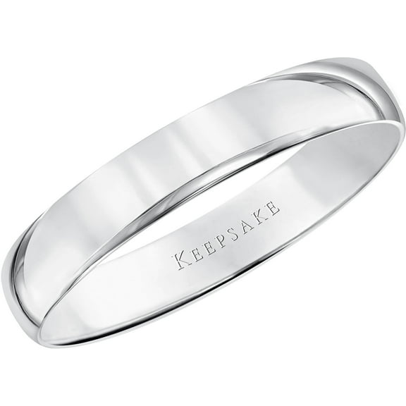 Keepsake 10kt White Gold Comfort Fit Wedding Band, 4mm