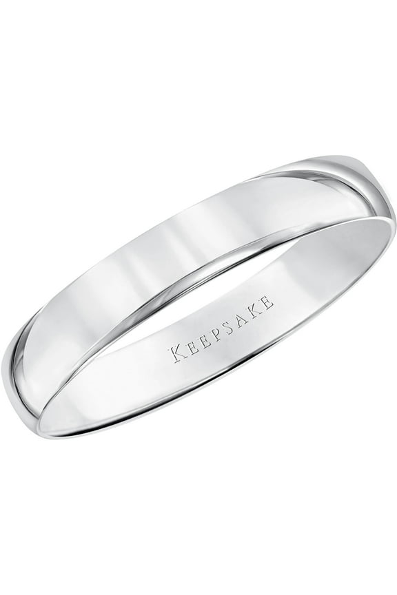 10kt White Gold Comfort Fit Wedding Band, 4mm