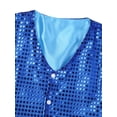 thumbnail image 4 of Fldy Kids Boys Girls Shiny Sequins Vest Wedding Choir Party Waistcoat Jazz Hip Hop Dance Costume Blue 13-14, 4 of 6