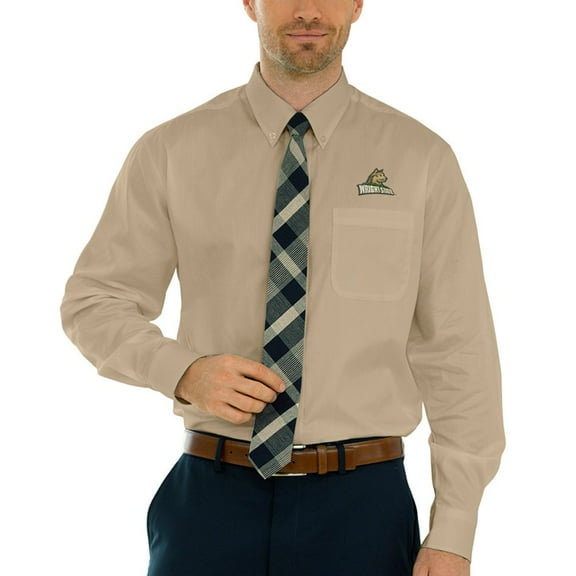 Men's Tan Wright State Raiders Wicked Woven Long Sleeve Button-Down Shirt