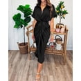 thumbnail image 3 of BTFBM Shirt Dresses for Women Spring Button Short Sleeve Silk Satin Ruched Maxi Summer Dress Cocktail Party Wedding, 3 of 8