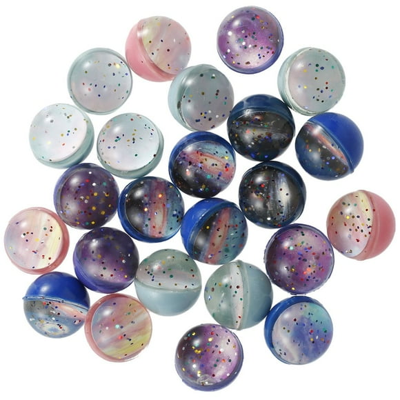 24pcs 32mm Starry rubber bouncing balls Solid Rubber Balls Toys for Kids Star Filled (Random Color)
