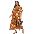 thumbnail image 7 of Gypsie Blu Brown Tribal Plus Size Polyester Long Kaftan Dresses for Women, 7 of 7