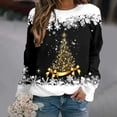 thumbnail image 2 of NMMUED Womens Christmas Sweatshirt Christmas Womens Clothing Crewneck Sweatshirts Women Christmas Long Sleeve Shirt Women Baggy Sweatpants for Women Holiday Sweatshirts for Women Black L, 2 of 4
